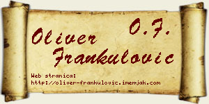 Oliver Frankulović vizit kartica